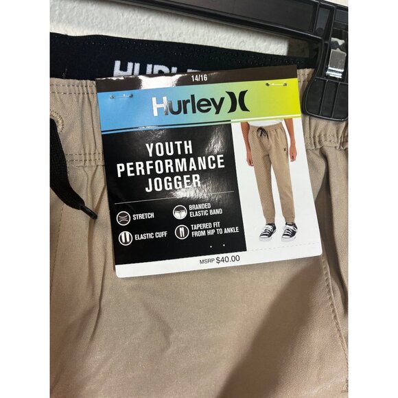 NWT Hurley Khaki Performance Jogger Pants Youth Size 14/16 Tan - Picture 3 of 6
